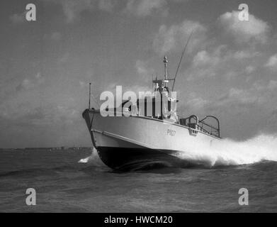 AJAX-NEWS & FEATURE SERVICE. 5. OKTOBER 1956. SOLENT, ENGLAND. -DUNKLE KLASSE MTB/MGB SCHNELLES PATROUILLE BOOT DUNKLE ROVER (P1107) MIT GESCHWINDIGKEIT.  FOTO: AJAX NEWS & FEATURE-SERVICE/VT-SAMMLUNG REF: VT2247 Stockfoto