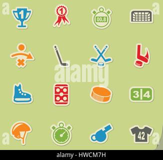 Hockey-Web-Symbole für User Interfacedesign Stock Vektor