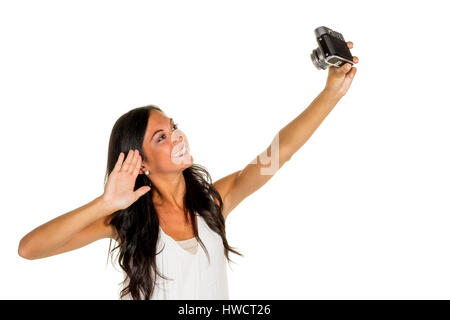 Frau fotografiert, bei der Frau Stockfoto