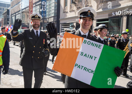 Montreal, Kanada - 19. März 2017: Piloten am Montreals St. Patricks Day Parade Stockfoto