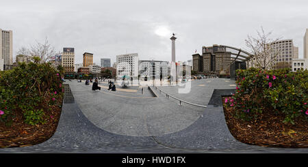 Eine 360-Grad-Blick auf Union Square in San Francisco Stockfoto
