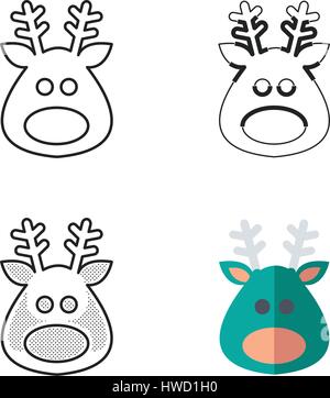 Weihnachten Rentier-Symbol Stock Vektor