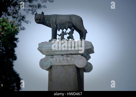 Italien, Latium, Rom, Piazza del Campidoglio, Capitolium Square, She-Wolf, als Weltkulturerbe der UNESCO gelistet Stockfoto