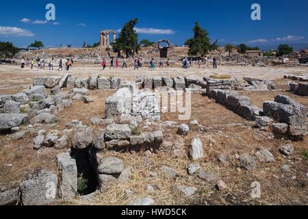 Detail der antike Korinth, Corinth, Region Peloponnes, Griechenland Stockfoto