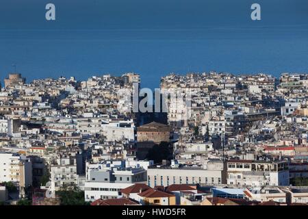 Griechenland, Mazedonien Zentralregion, Thessaloniki, erhöhten Blick auf die Stadt von der Oberstadt Stockfoto