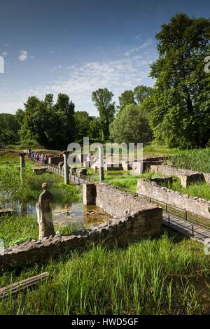 Griechenland, Mazedonien Zentralregion, Dion, antike Dion, Ruinen der Stadt vom 4. Jahrhundert v. Chr., das Heiligtum der Isis Stockfoto