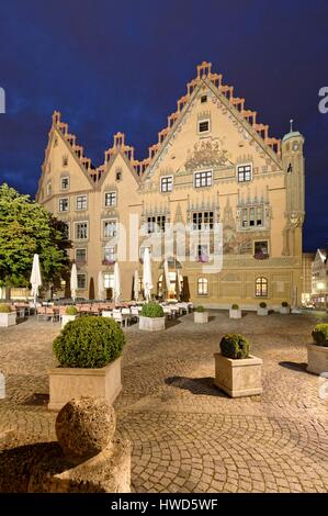 Deutschland, Baden-Württemberg, Ulm, Albert Einstein' s Geburtsort, Rathaus (Town Hall) mit gotischen Stil, erbaut im Jahre 1370 Stockfoto