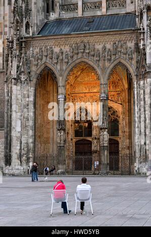 Deutschland, Baden-Württemberg, Ulm, Albert Einstein' s Geburtsort, lutherische Kathedrale (Münster), dem Westportal Stockfoto