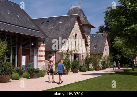 Frankreich, Loir et Cher, Loire-Tal klassifiziert als Weltkulturerbe der UNESCO, Chaumont Sur Loire-Schloss, internationales Gartenfestival, Hof Stockfoto