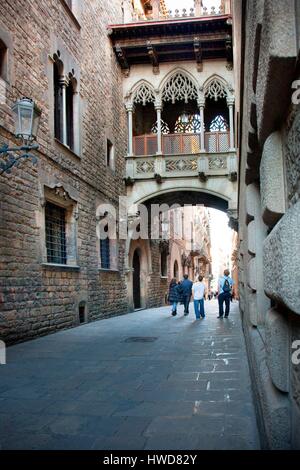 Spanien, Katalonien, Barcelona, gotischen Viertel, Carrer del Bisbe Irurita Stockfoto