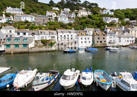 Großbritannien, Cornwall, Polperro, Angelboote/Fischerboote im Hafen von Polperro Stockfoto