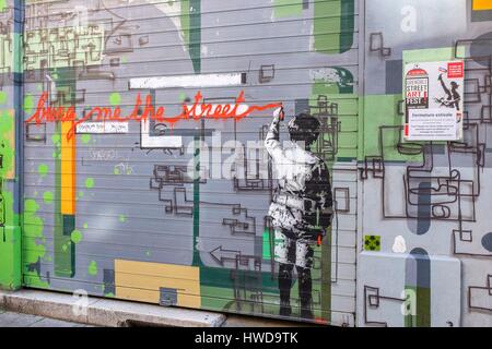 Frankreich, Isere, Grenoble, Spacejunk ist ein einzigartiges Netzwerk widmet sich der Street-Art, Genissieu Straße Stockfoto