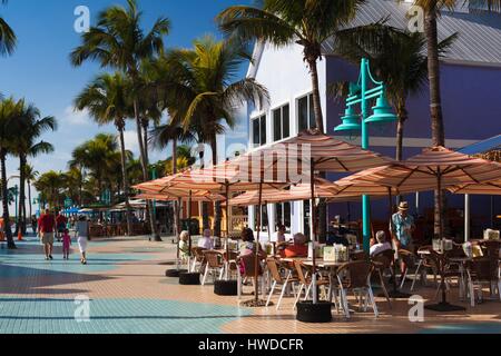 USA, Florida, Golf-Küste, Fort Myers Beach, direkt am Strand-Cafés Stockfoto