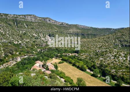 Frankreich, Gard, die Causses und Cevennen, mediterrane Agro pastorale Kulturlandschaft, Weltkulturerbe der UNESCO, Blandas, Navacelles Zirkus Stockfoto