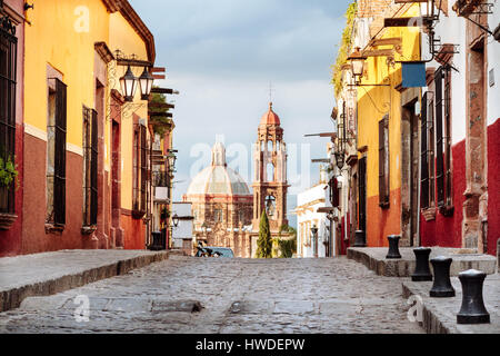 Straße in San Miguel de Allende - Mexiko Stockfoto