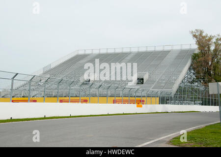 MONTREAL, Kanada - 29. Mai 2015: F1 Race Track Vorbereitungen für das jährliche Rennwochenende im Juni Stockfoto