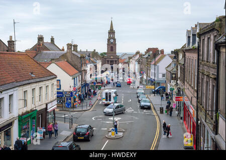 Berwick-upon-Tweed Guildhall gesehen entlang Marygate von der Stadtmauer Stockfoto