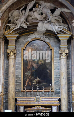 Eucharistische Anbetung Altarbild in der Kapelle St. Francis Caracciolo, Church of St Lawrence in Lucina, Rom, Italien Stockfoto