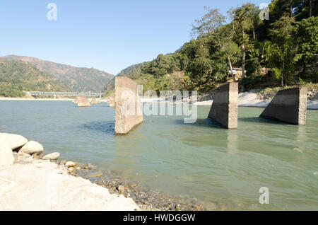 Baraha Chhetra Tempelbezirk mit Saptakoshi Fluss in Sunsari Nepal Stockfoto