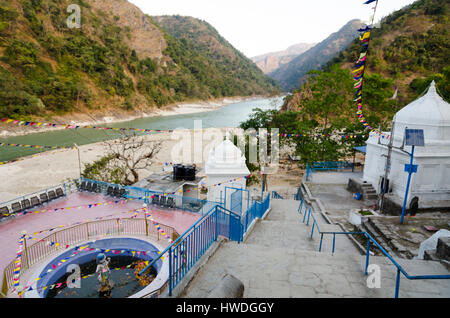 Baraha Chhetra Tempelbezirk mit Saptakoshi Fluss in Sunsari Nepal Stockfoto