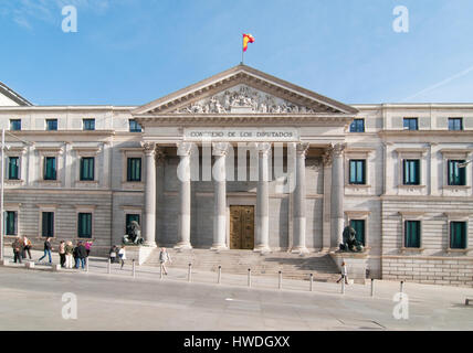 Kongress der Abgeordnetenkammer. Madrid, Spanien Stockfoto