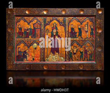 Gothic malte Altar Frontal von Saint Christopher von Master Soriguerola. Nationalmuseum für katalanische Kunst, Inv keine: 015825-000 Stockfoto