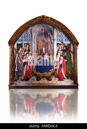 Gothic malte Panel Virgen del 'Consellers"von Lluís Dalmau. Nationales Museum für katalanische Kunst, Barcelona, Spanien, Inv keine: 015938-000 Stockfoto