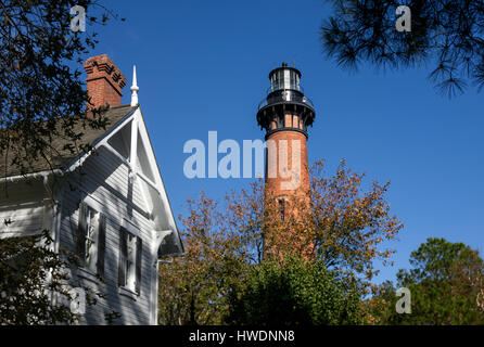 NC00703-00... NORTH CAROLINA - Currituck Beach Lighthouse in der Stadt der Corolla auf den Outer Banks. Stockfoto