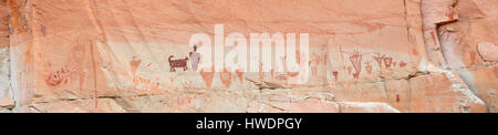 Die Hufeisen-Galerie entlang Horseshoe Canyon Trail, Canyonlands National Park-Horseshoe Canyon Einheit, Utah Stockfoto