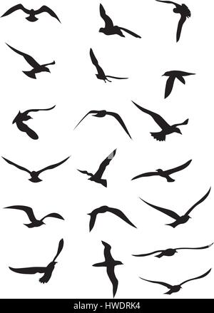 Abstraktes Vektor-Illustration von fliegenden Vögel Silhouetten Stock Vektor