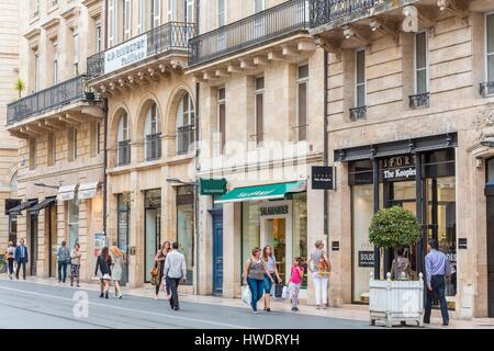 Frankreich, Gironde, Bordeaux, Weltkulturerbe der UNESCO, Cours de l'Intendance, Einkaufsstraße Bereich Stockfoto