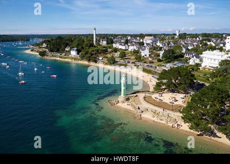 Frankreich, Finistere, Bénodet, der Fluss l'Odet (Luftbild) Stockfoto