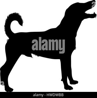 Detaillierte Vektor-Illustration der Jagd Hund silhouette Stock Vektor