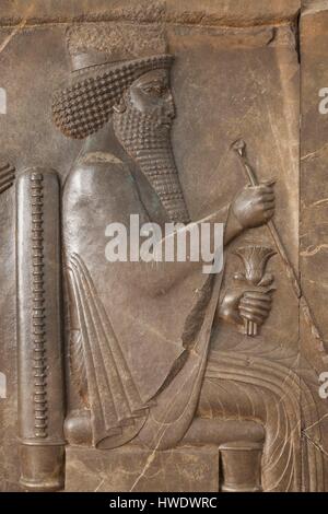 Iran, Teheran, National Museum of Iran, Prozession von Xerxes Fries von der antiken Stadt Persepolis Stockfoto