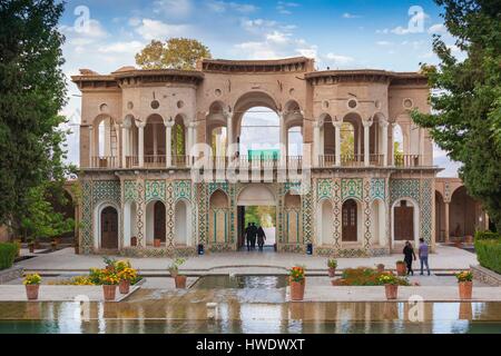 Iran, südöstlichen Iran, Mahan, Bagh-e Shahzde, traditionellen persischen Gärten und Springbrunnen Komplex, erbaut im Jahre 1873 Stockfoto