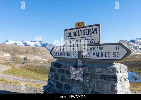 Frankreich, Savoyen, Vanoise Nationalpark in der Nähe von Bonneval-Sur-Arc, der Weg zum Col de Iseran Stockfoto