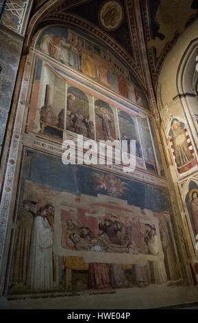 Fresko von Giotto in Capella Bardi, Basilica di Sanrta Croce, Florenz, Italien Stockfoto