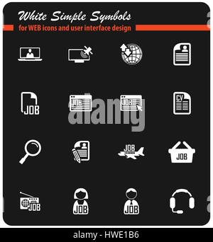 Job-Suche-Vektor-Icons für User Interfacedesign Stock Vektor