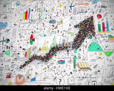 Pfeil-Menschen. 3D Rendering Stockfoto
