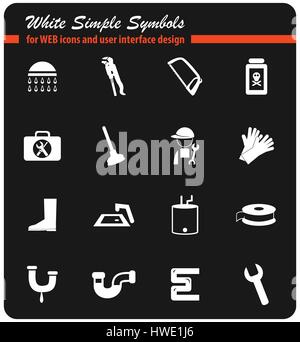 Sanitär-Service-Vektor-Icons für User Interfacedesign Stock Vektor