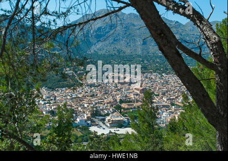 Blick vom Puig de Maria, Pollenca, Mallorca, Balearen, Spanien Stockfoto