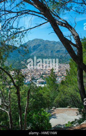 Blick vom Puig de Maria, Pollenca, Mallorca, Balearen, Spanien Stockfoto