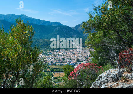 Blick vom Puig de Maria, Pollenca, Mallorca, Balearen, Spanien Stockfoto