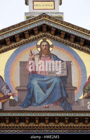 Mosaik von Jesus Christus der Lehrer, Basilika Sankt Paul vor den Mauern, Rom, Italien am 5. September 2016. Stockfoto