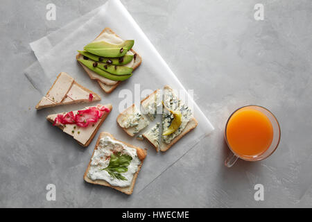 Verschiedene Arten von sandwiches Stockfoto