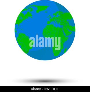 Flache Planet Earth-Symbol. Vektor-Illustration für Web und Mobile, Web-Banner, Infografiken. Stock Vektor