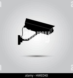 Illustration der Videoüberwachung Symbol auf weißem Hintergrund Stock Vektor