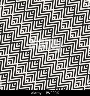 Abstrakten Zick-Zack parallele Streifen. Vector Seamless Pattern. Sich wiederholende Einfarbiger Hintergrund Stock Vektor