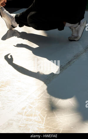 Schatten von einer Bassgitarre Stockfoto