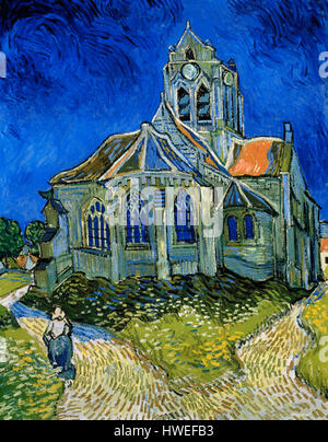 Vincent Van Gogh (1853-1890). Niederländische Post-Impressionisten Maler. Die Kirche in Auvers-Sur-Oise, Blick von der Stirnseite, 1890. Öl auf Leinwand. Musée d ' Orsay. Paris. Frankreich. Stockfoto